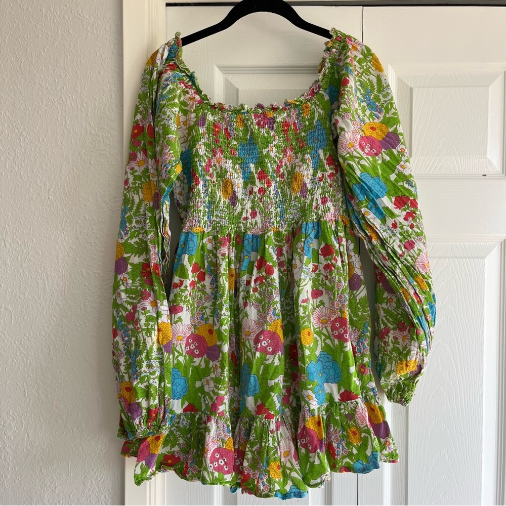 Mille Calista Mini Dress in Summer Garden Smocked Floral Dress - Picture 4 of 10
